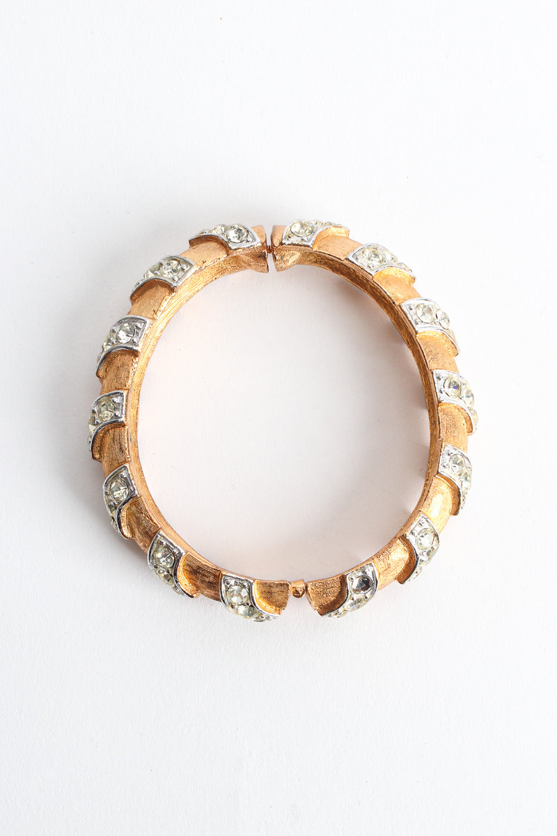 Vintage Sarah Coventry Chevron Rhinestone Mixed Metal Bracelet I back @ Recess LA