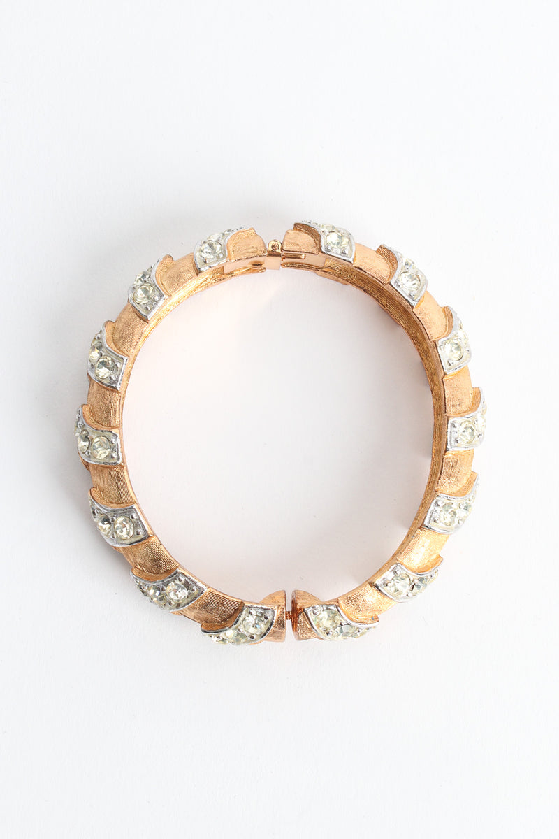 Vintage Sarah Coventry Chevron Rhinestone Mixed Metal Bracelet II top view @ Recess LA