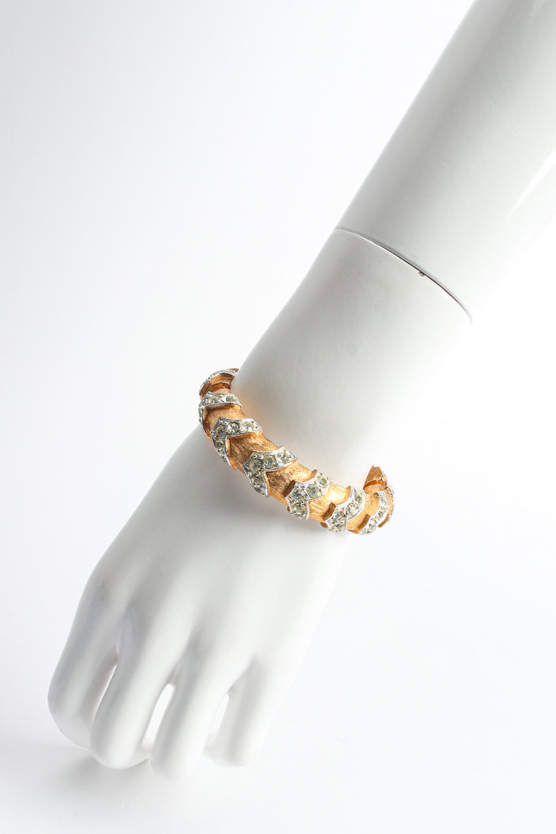 Vintage Sarah Coventry Chevron Rhinestone Mixed Metal Bracelet II on mannequin @ Recess LA