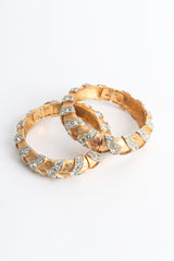 Vintage Sarah Coventry Chevron Rhinestone Mixed Metal Bracelet I set together @ Recess LA