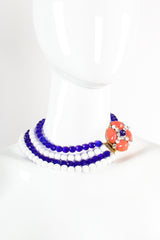 Vintage Arnold Scaasi Multi-Strand Bead Cabochon Collar Necklace on Mannequin at Recess Los Angeles