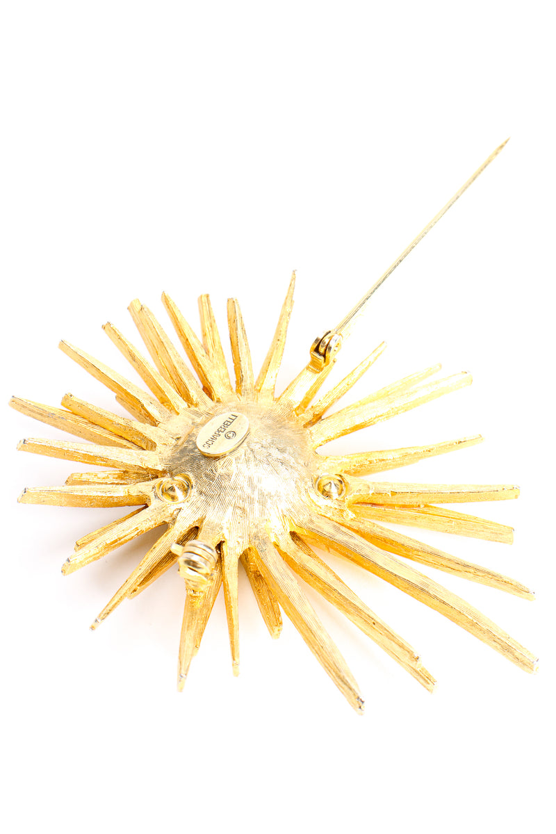 Vintage Schiaparelli Schaperelli Reproduction Burst Brooch backside pin at Recess Los Angeles