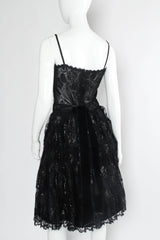 Vintage Jean Louis Scherrer Floral Lace Top & Skirt Set mannequin back close @ Recess Los Angeles