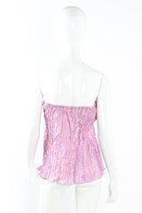 Vintage Shebue Pleated Mirage Top & Skirt Set mannequin back top @ Recess LA