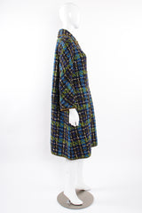 Vintage Sills Bonnie Cashin Plaid Tweed Blanket Coat on Mannequin side at Recess Los Angeles