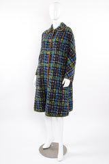 Vintage Sills Bonnie Cashin Plaid Tweed Blanket Coat on Mannequin angle at Recess Los Angeles