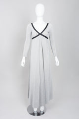 Rudi Gernreich Metallic Lamé Cross My Heart Empire Waist Dress