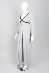 Rudi Gernreich Metallic Lamé Cross My Heart Empire Waist Dress