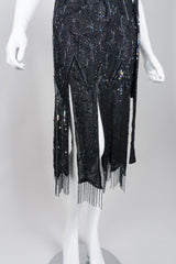 Sistermax Asymmetrical Silk Beaded Fringe Dress