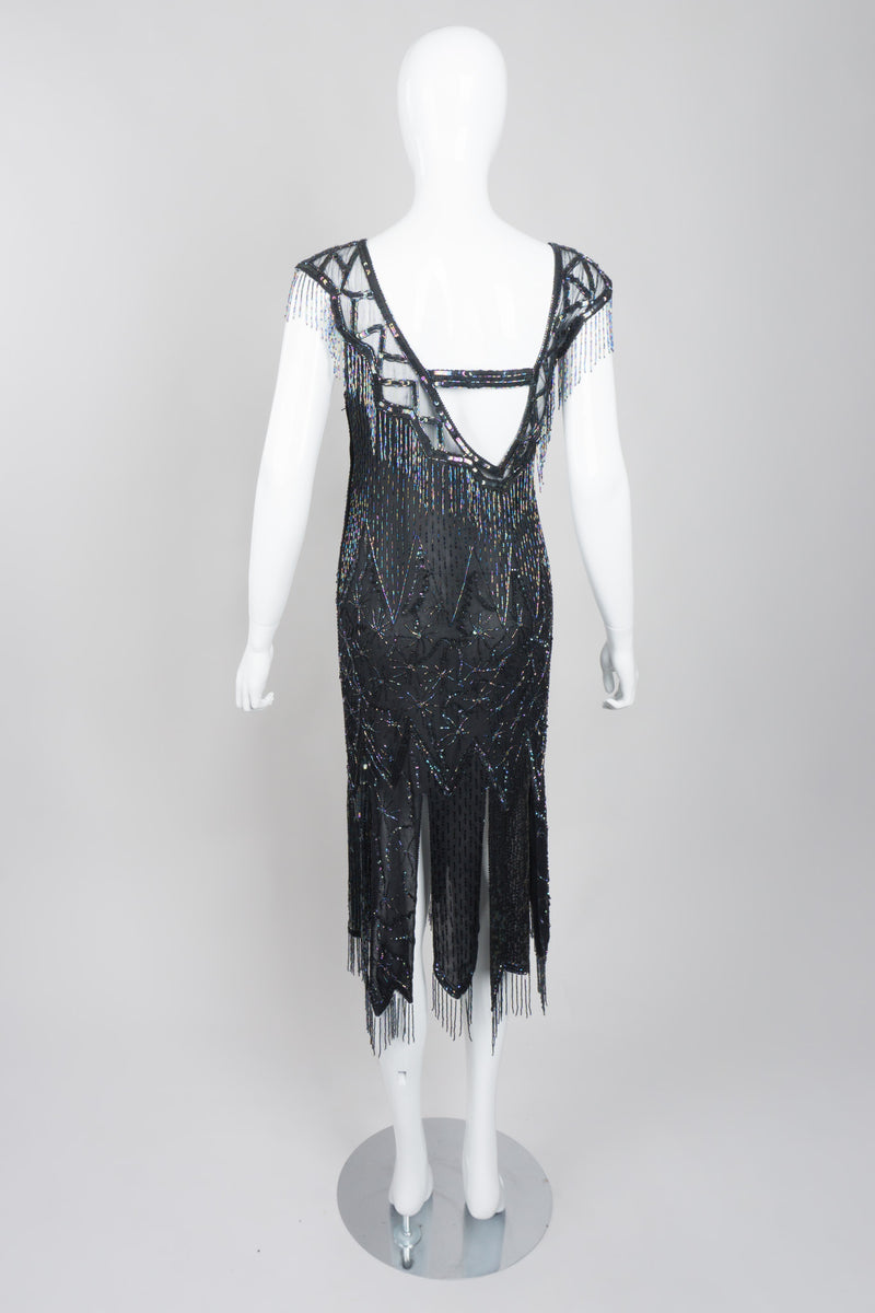 Sistermax Asymmetrical Silk Beaded Fringe Dress