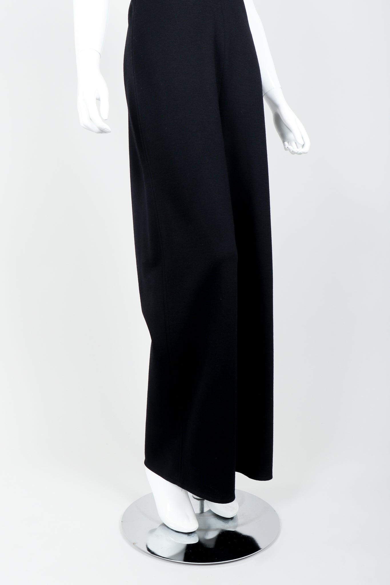 Vintage Sonia Rykiel Black Knit Suspender Pant on Mannequin leg at Recess