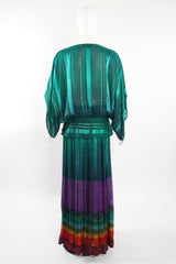 Vintage Soo Yung Lee Rainbow Ombré Chiffon Blouse & Skirt Set on Mannequin back at Recess LA