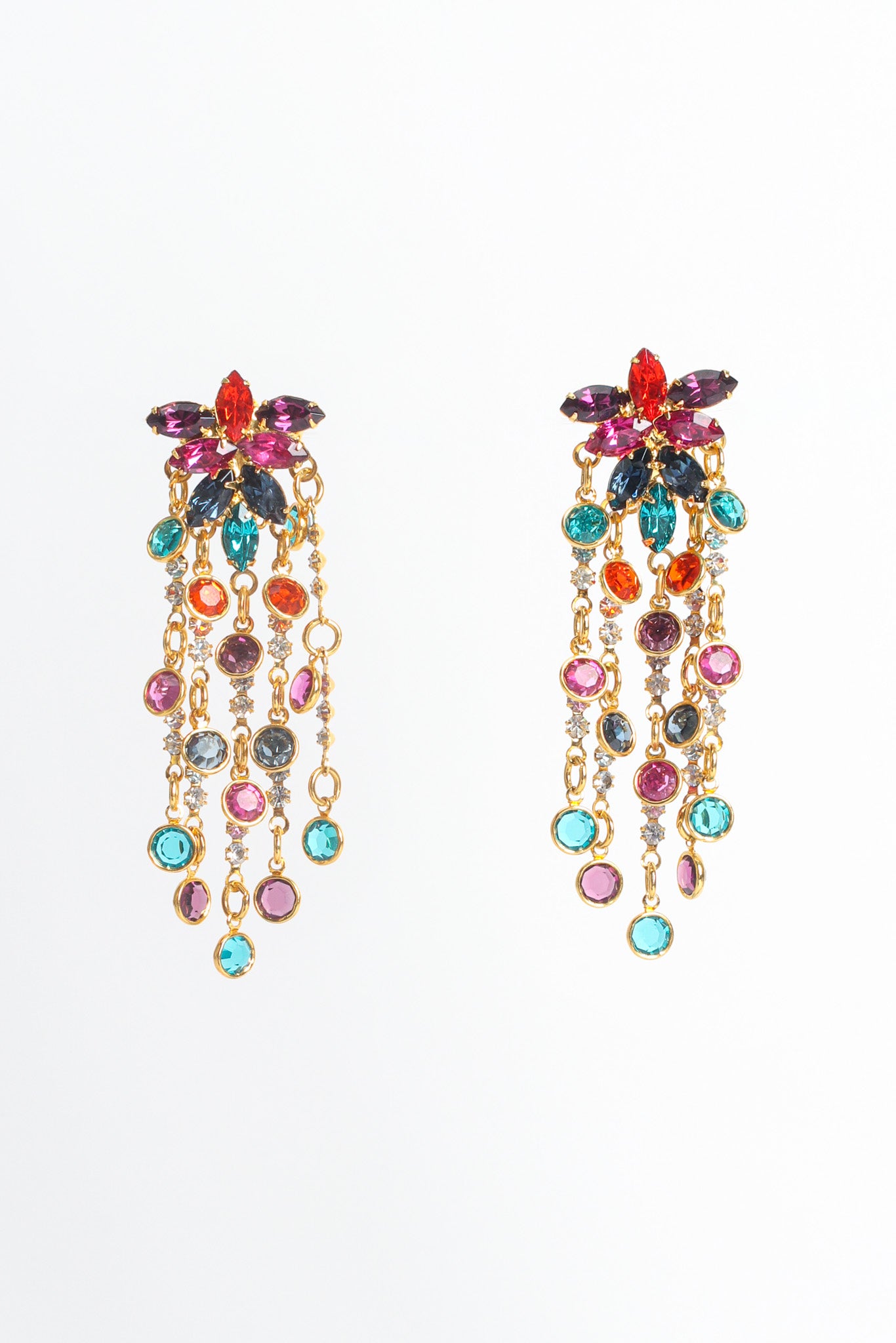 Rainbow Chandelier Rhinestone Earrings