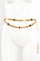 Vintage St. John Draped Enamel Coin Chain Belt on mannequin at Recess Los Angeles