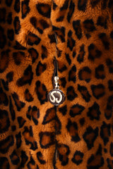 Vintage St. John Chubby Faux Leopard Bomber Jacket zipper pull at Recess Los Angeles