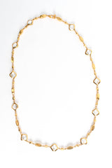 Vintage St. John Geometric Crystal Diamond Shape Necklace front flat @ Recess LA