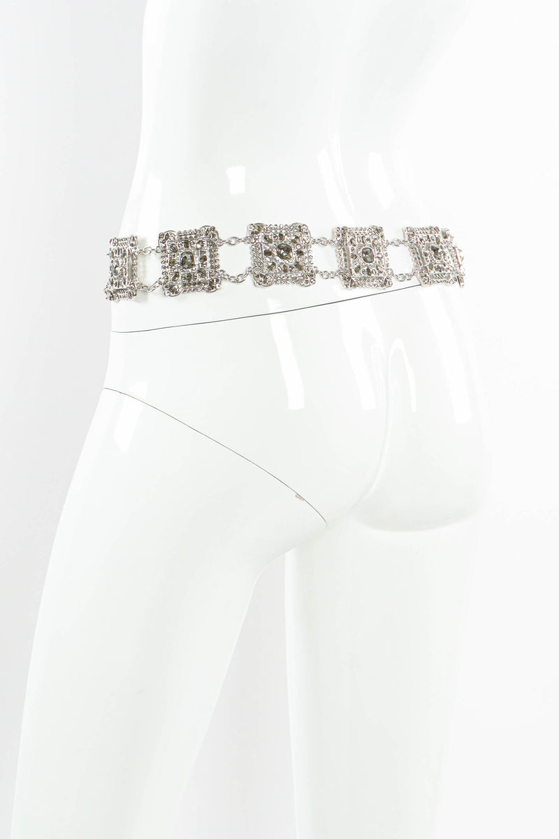 Vintage St. John Black Crystal Metal Belt mannequin back @ Recess Los Angeles