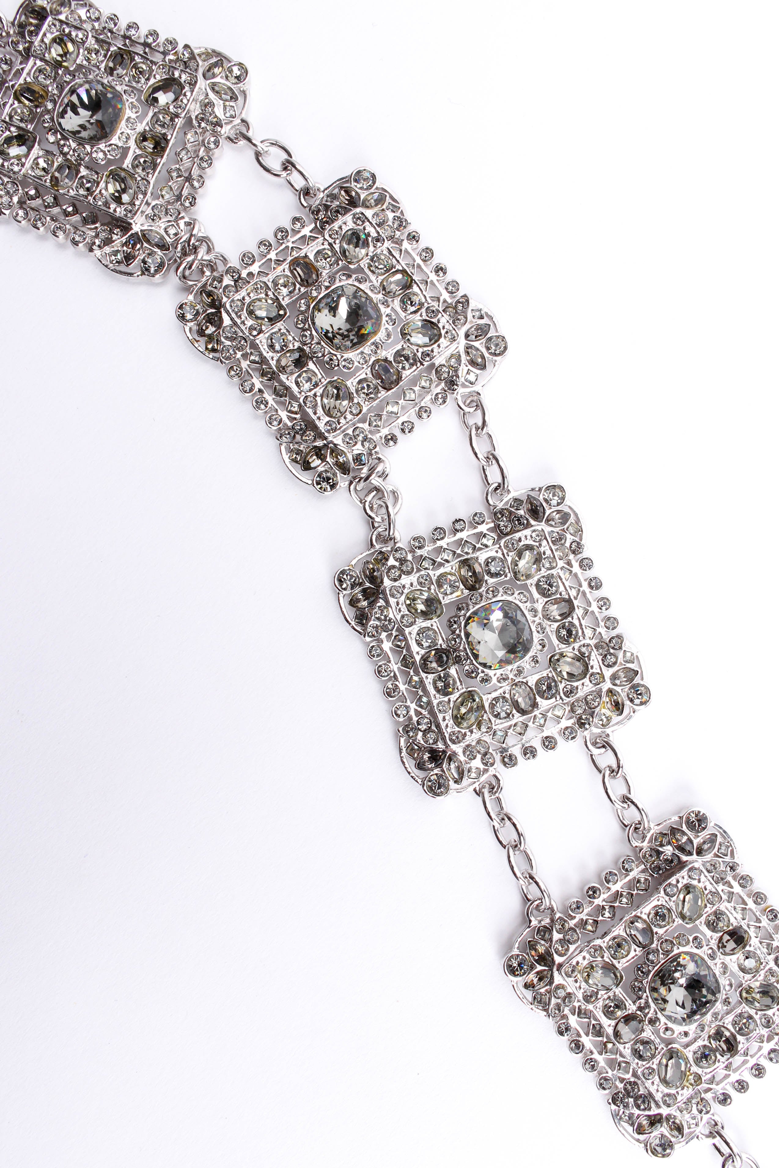 Vintage St. John Black Crystal Metal Belt link detail @ Recess Los Angeles