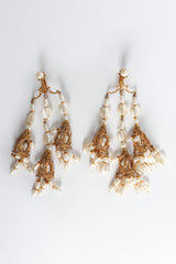 Vintage Stanley Hagler Baroque Pearl Chandelier Earrings front flat @ Recess LA