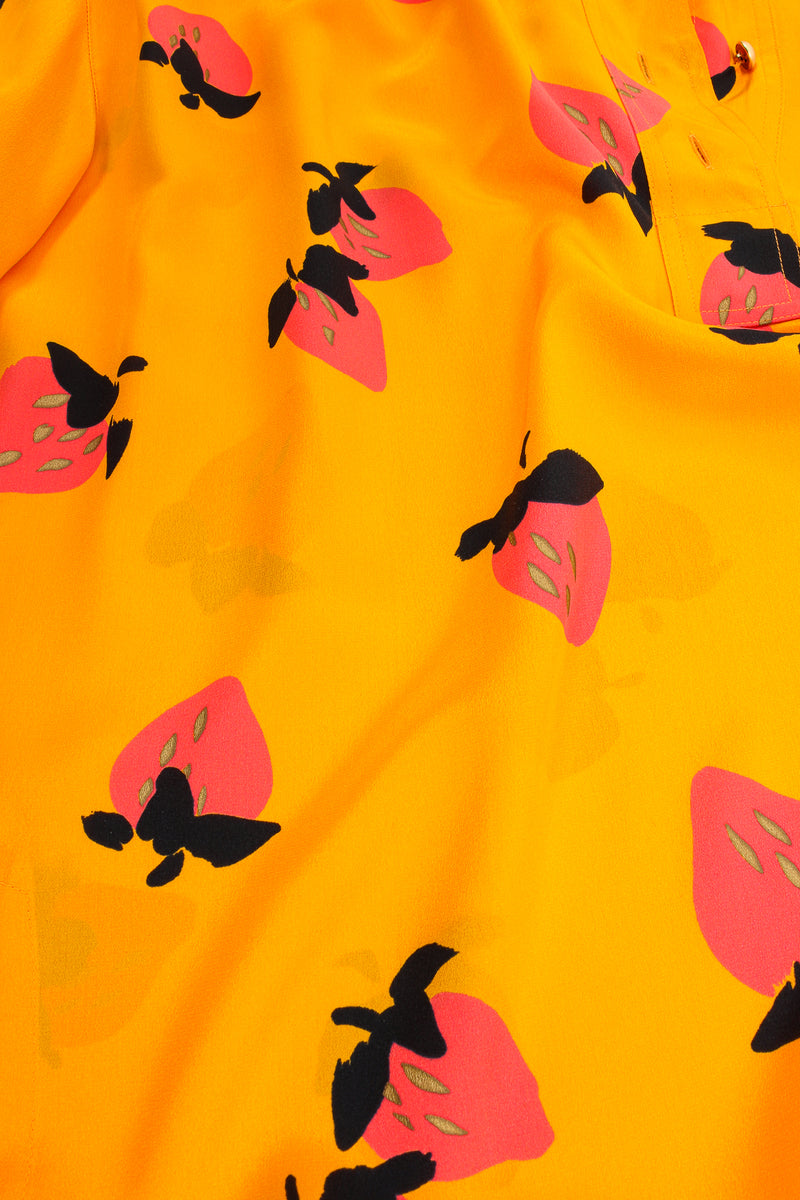 Vintage Escada Graphic Strawberry Print Blouse fabric detail at Recess Los Angeles