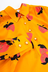 Vintage Escada Graphic Strawberry Print Blouse buttons at Recess Los Angeles