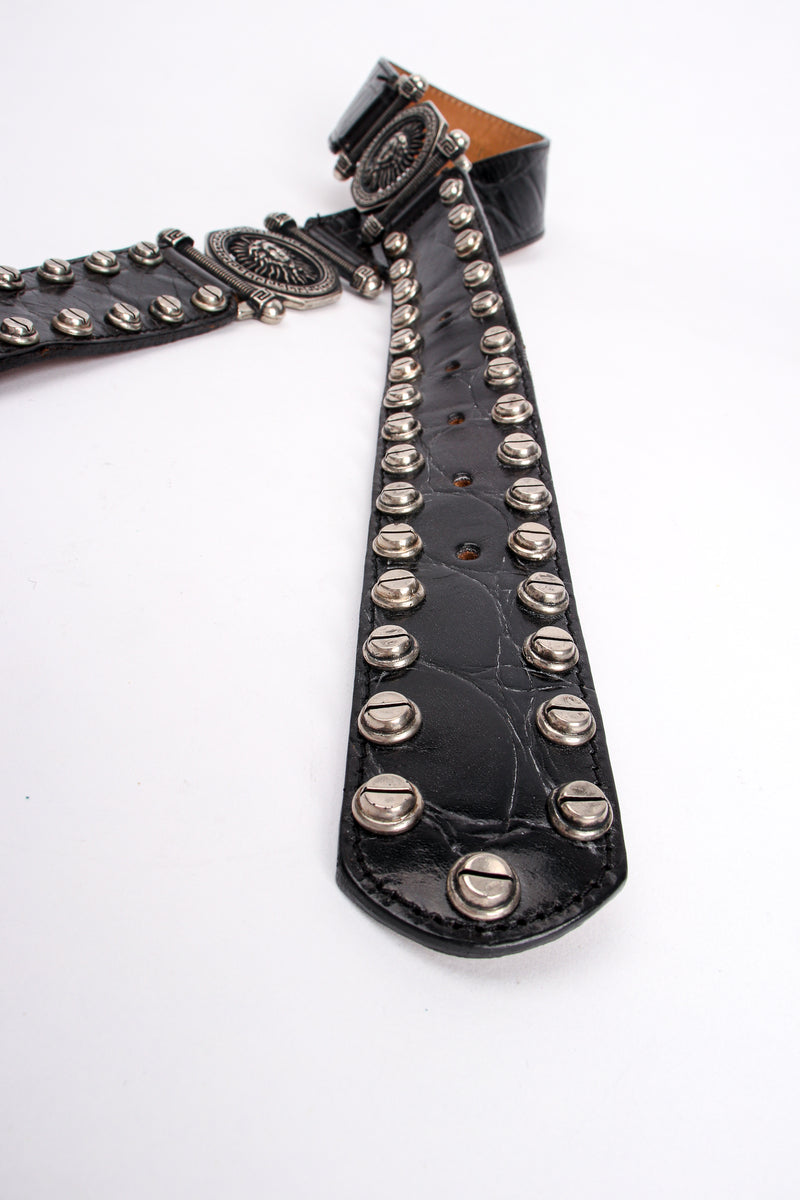 Vintage Streets Ahead  Medusa Leather Screw Stud Belt tail at Recess Los Angeles