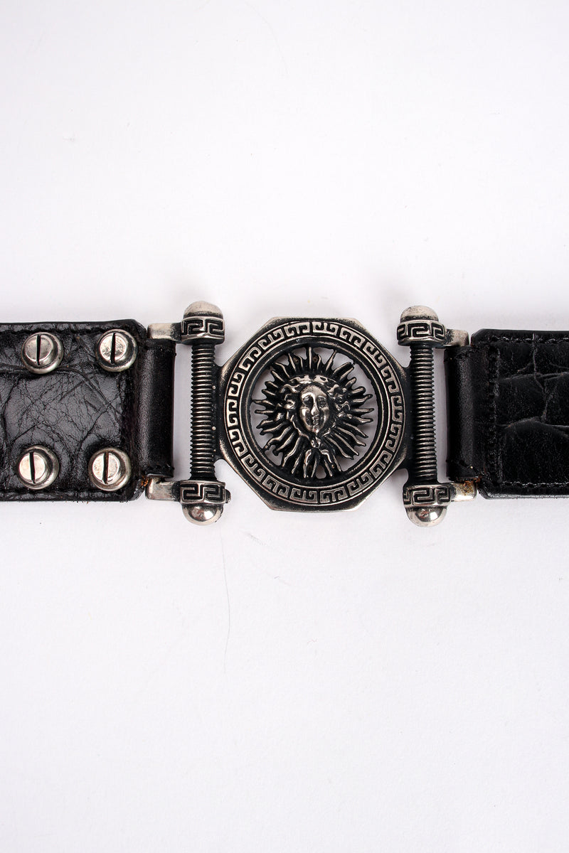 Vintage Streets Ahead  Medusa Leather Screw Stud Belt detail at Recess Los Angeles