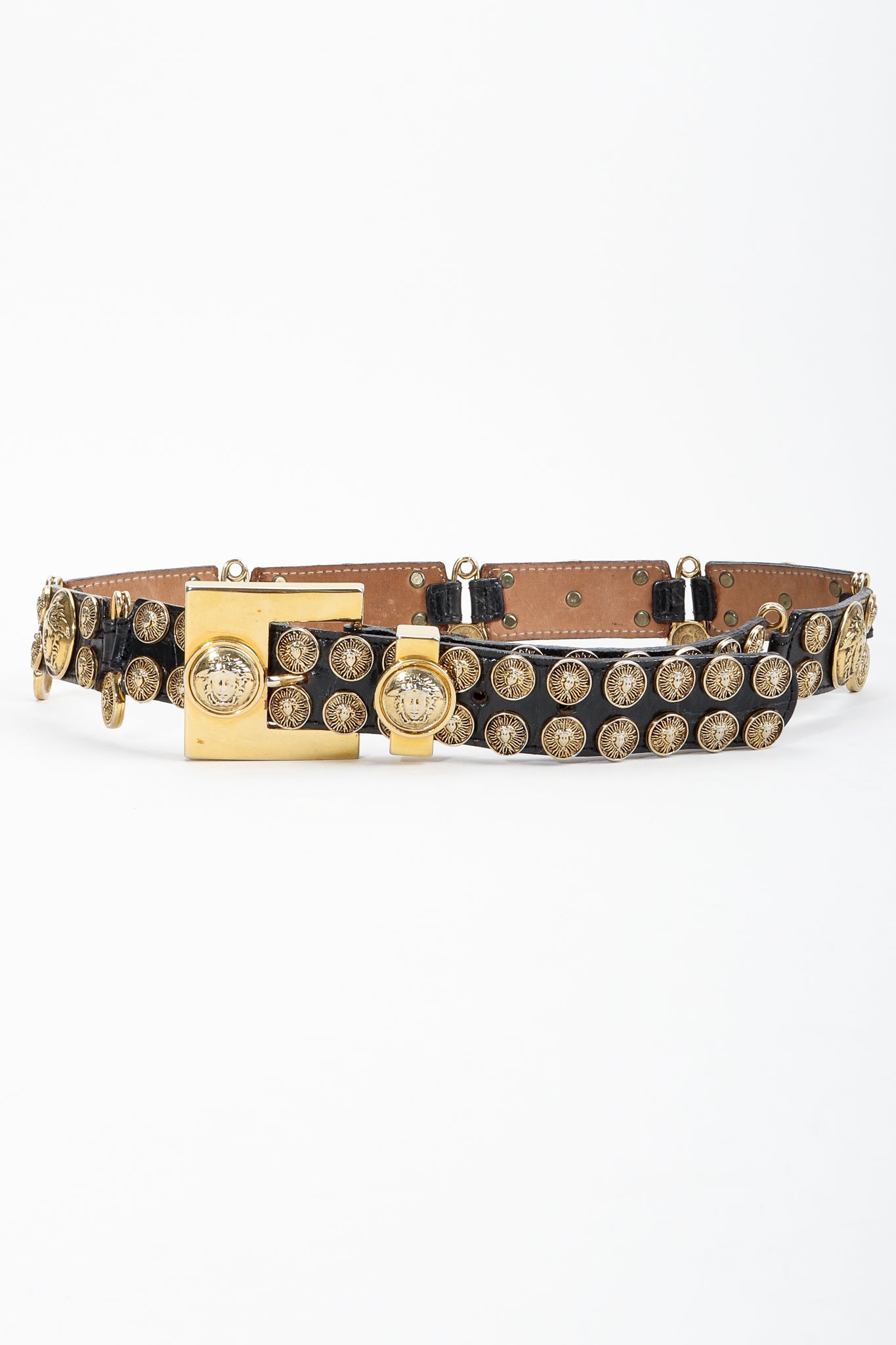 Vintage Streets Ahead Medusa Leather Pin Belt at Recess Los Angeles