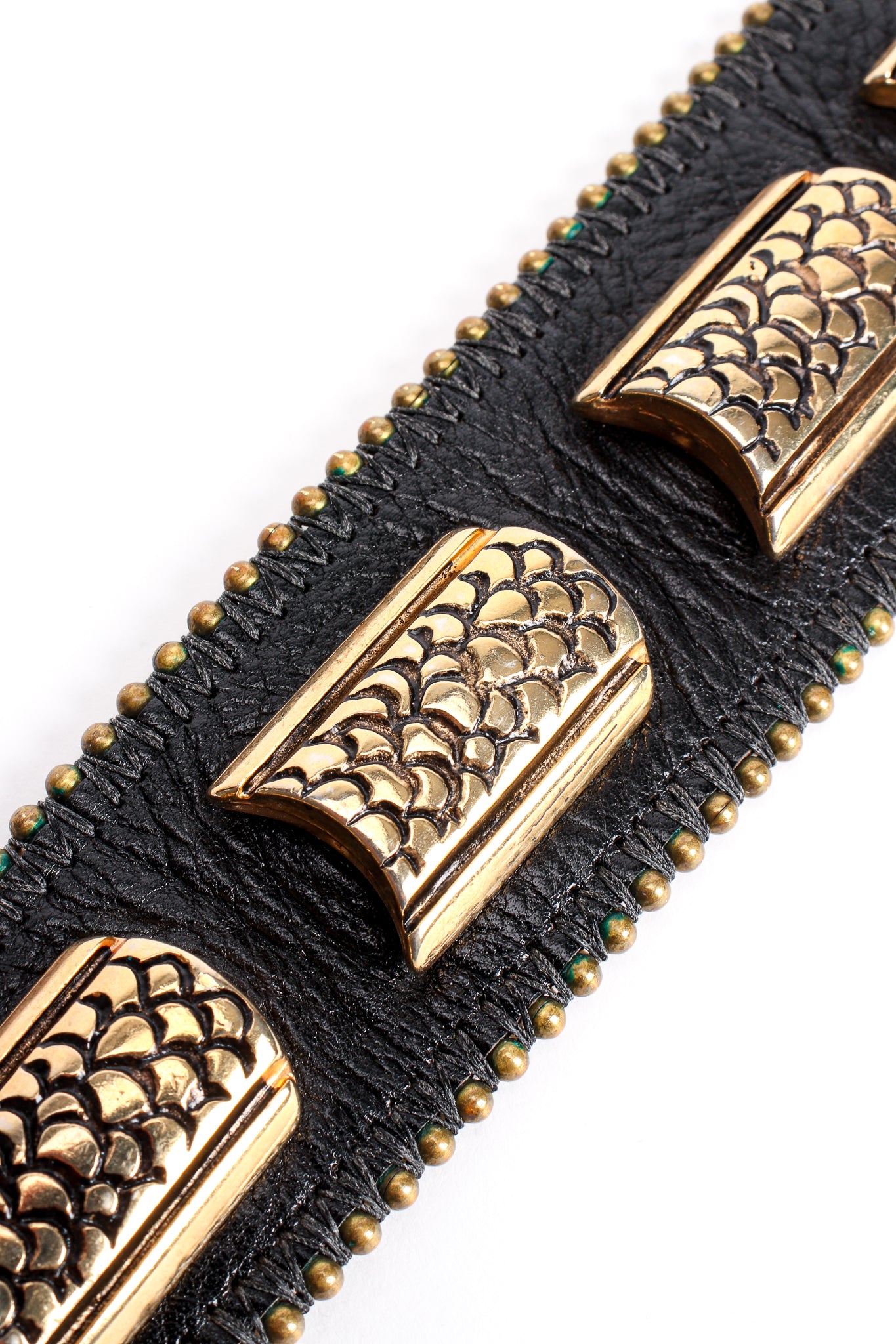 Vintage Streets Ahead Leather Metal Snake Belt detail at Recess Los Angeles