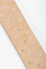 Vintage Streets Ahead SATC Carrie Pyramid Stud Leather Belt backside at Recess Los Angeles