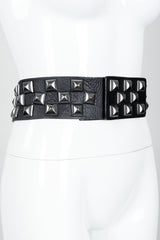 Vintage Streets Ahead SATC Carrie Pyramid Stud Leather Belt on mannequin at Recess Los Angeles