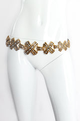 Vintage Streets Ahead Rhinestone Studded X Belt on mannequin at Recess Los Angeles