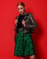 VIntage Adolfo Studded Embellished Wool Skirt on model Emily @ Recess LA