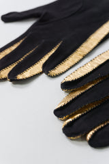 Vintage Gold Stripe Suede Leather Gloves