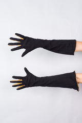 Vintage Gold Stripe Suede Leather Gloves