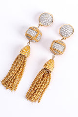 Vintage Swarovski Crystal Chain Tassel Drop Earrings at Recess Los Angeles