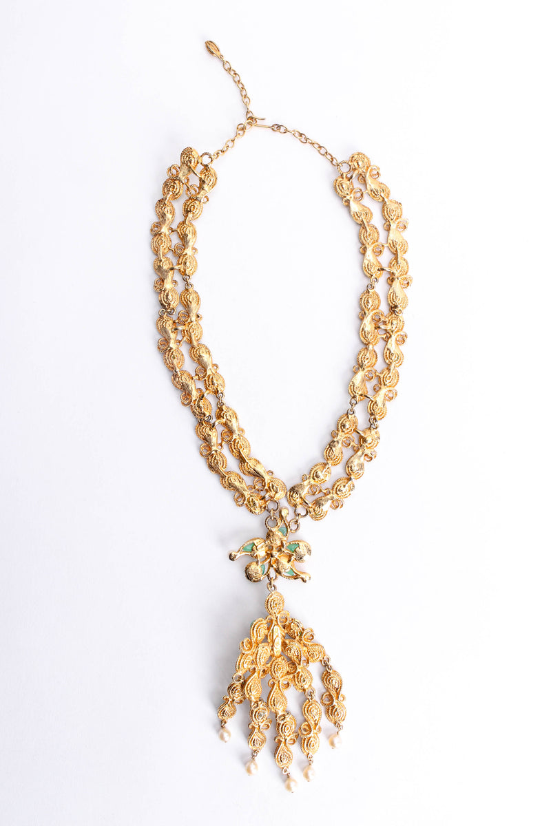 Vintage SWO.Inc Floral Filigree Necklace back @ Recess LA