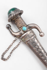 Recess Los Angeles Vintage Unsigned Mexico Sterling Silver Swashbuckling Sword Pin Brooch II