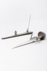 Recess Los Angeles Vintage Unsigned Mexico Sterling Silver Swashbuckling Sword Pin Brooch II