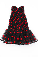 Vintage Tadashi Strapless Velvet Dot Mesh Dress flat at Recess Los Angeles