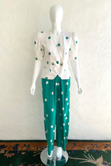 Vintage Rickie Freeman for Teri Jon Polka Sequin Jacket & Pant Set on Mannequin front at Recess