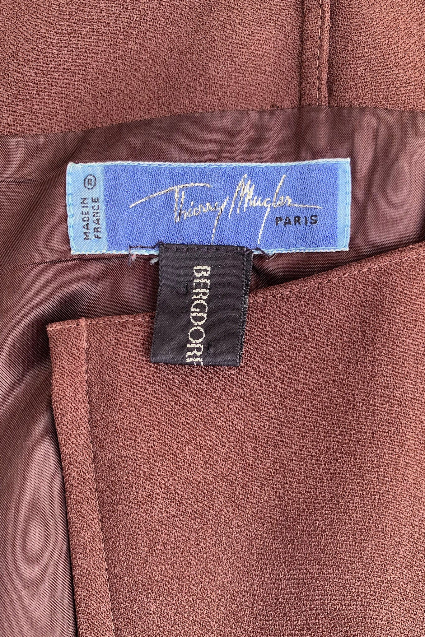 Vintage Thierry Mugler Asymmetric Wrap Dress Label at Recess Los Angeles