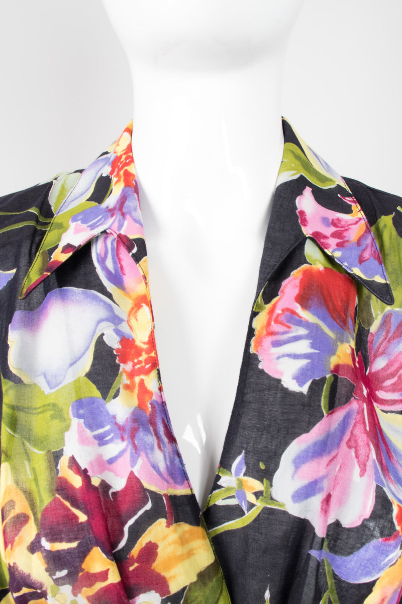 Thierry Mugler Floral Tie-Front Dress