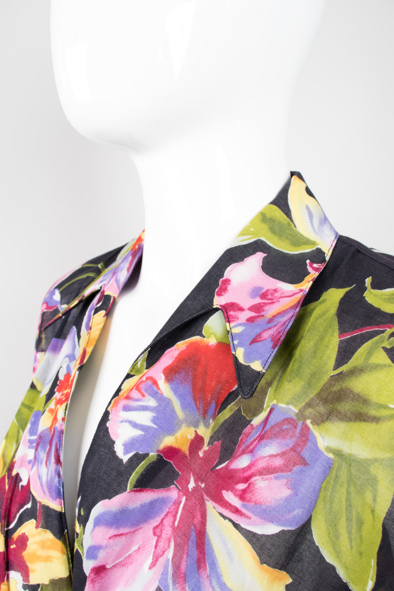 Thierry Mugler Floral Tie-Front Dress