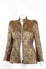 Vintage Thierry Mugler Metallic Brocade Contour Jacket on Mannequin front open @ Recess Los Angeles