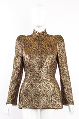 Vintage Thierry Mugler Metallic Brocade Contour Jacket on Mannequin front @ Recess Los Angeles