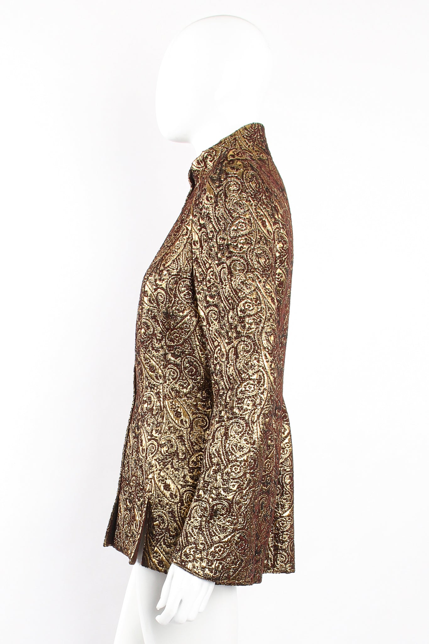 Vintage Thierry Mugler Metallic Brocade Contour Jacket on Mannequin side @ Recess Los Angeles