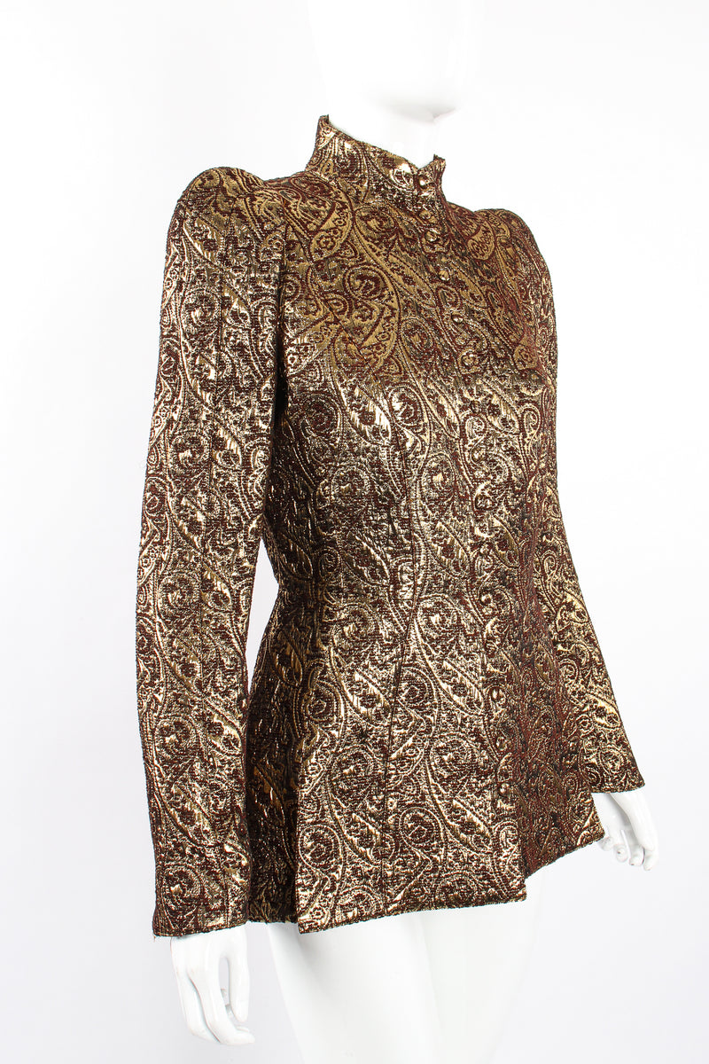 Vintage Thierry Mugler AW1998 Metallic Brocade Contour Jacket on Mannequin angle @ Recess LA