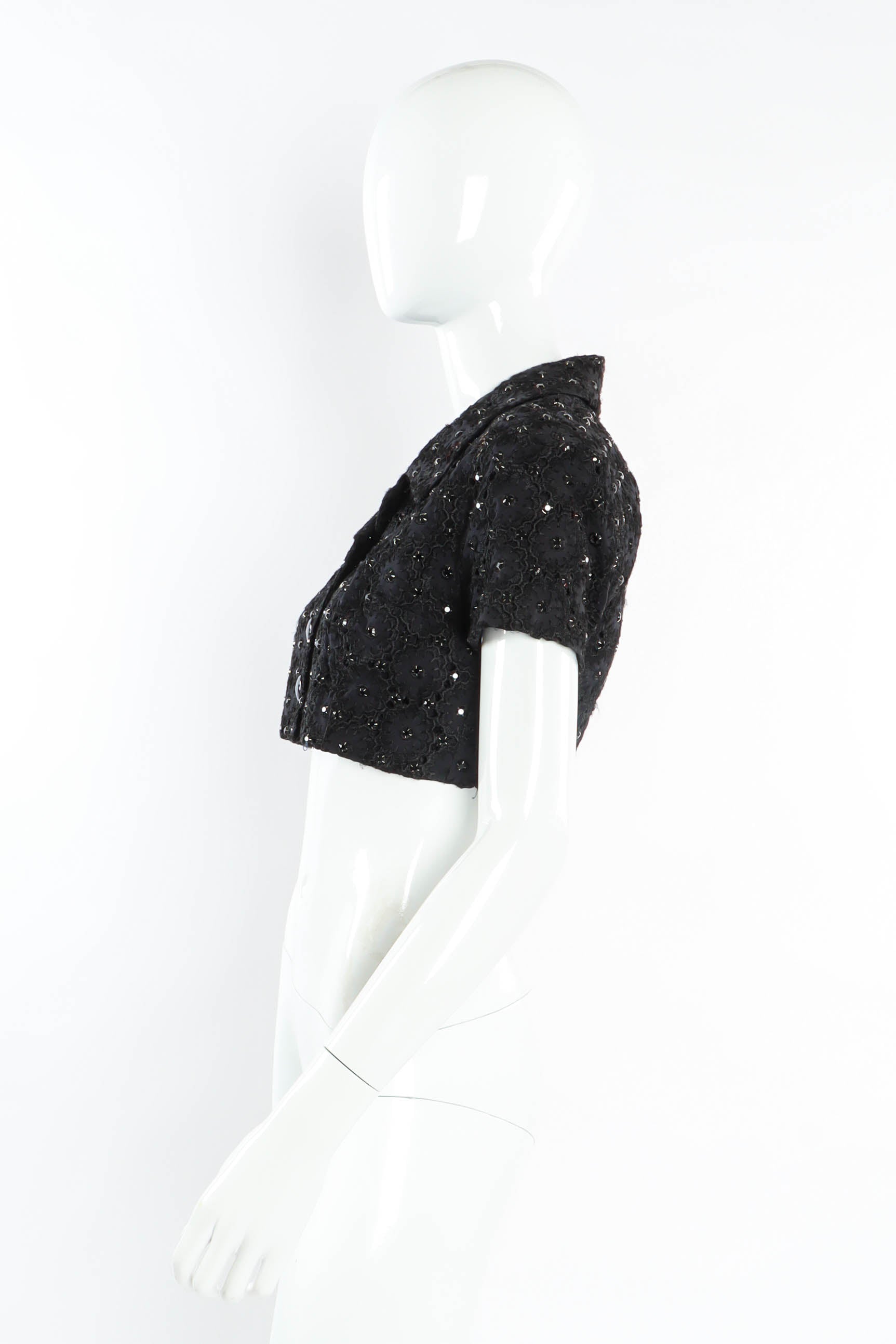 Vintage Todd Oldham Jeweled Crop Bolero Top mannequin side  @ Recess LA