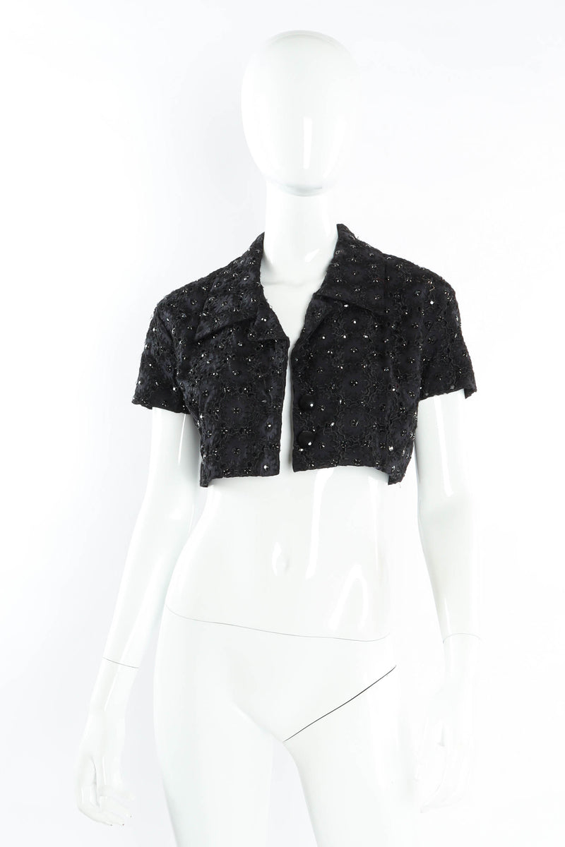 Vintage Todd Oldham Jeweled Crop Bolero Top buttons open  @ Recess LA